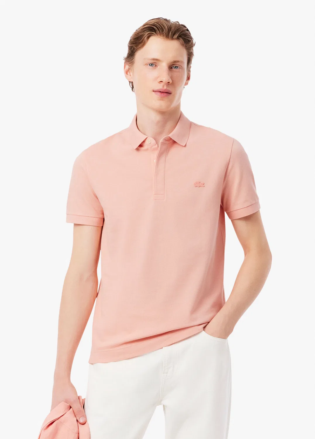 Поло Lacoste Paris Regular Fit, Pembe-UI2 — фото 2