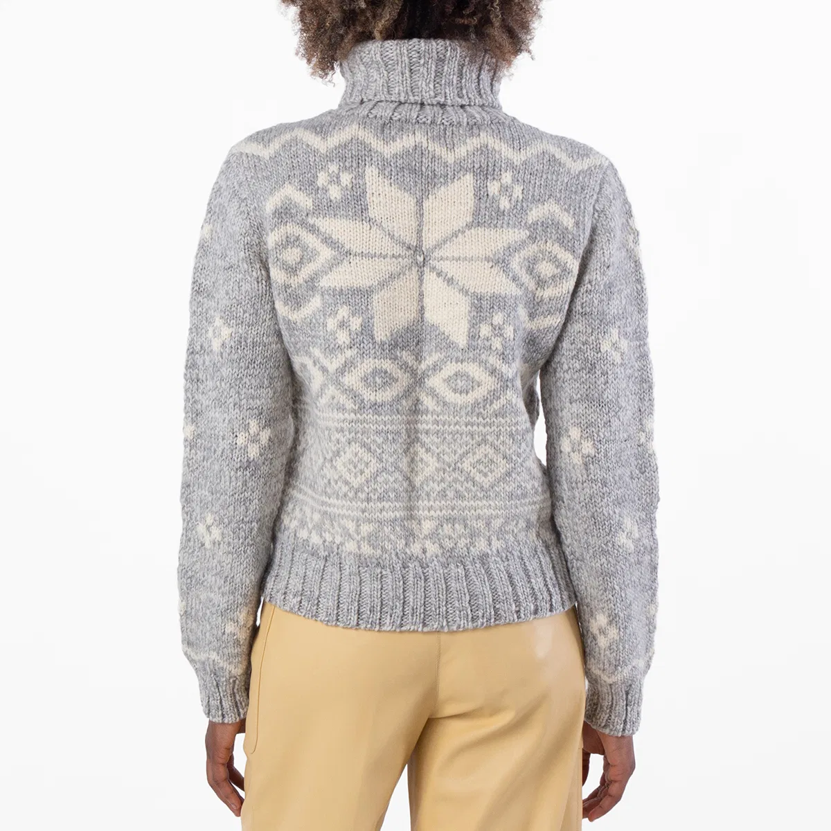 Джемпер с интарсией-снежинками Snowflake Intarsia Turtleneck Jumper Polo Ralph Lauren, Grey Mu — фото 4