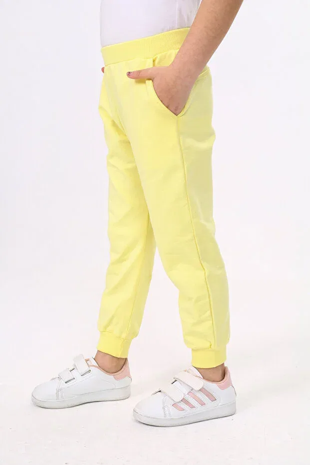 Детские спортивные штаны для девочек хлопковые Sportswear Toontoy, Light Yellow — фото 2
