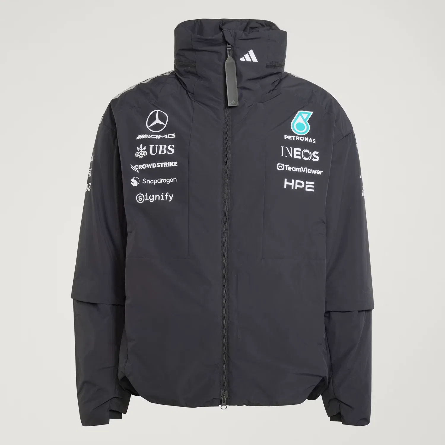 Мужская куртка на молнии с утеплителем Primaloft Mercedes-AMG Petronas Formula 1 Team Engineers Adidas Performance, черный — фото 4