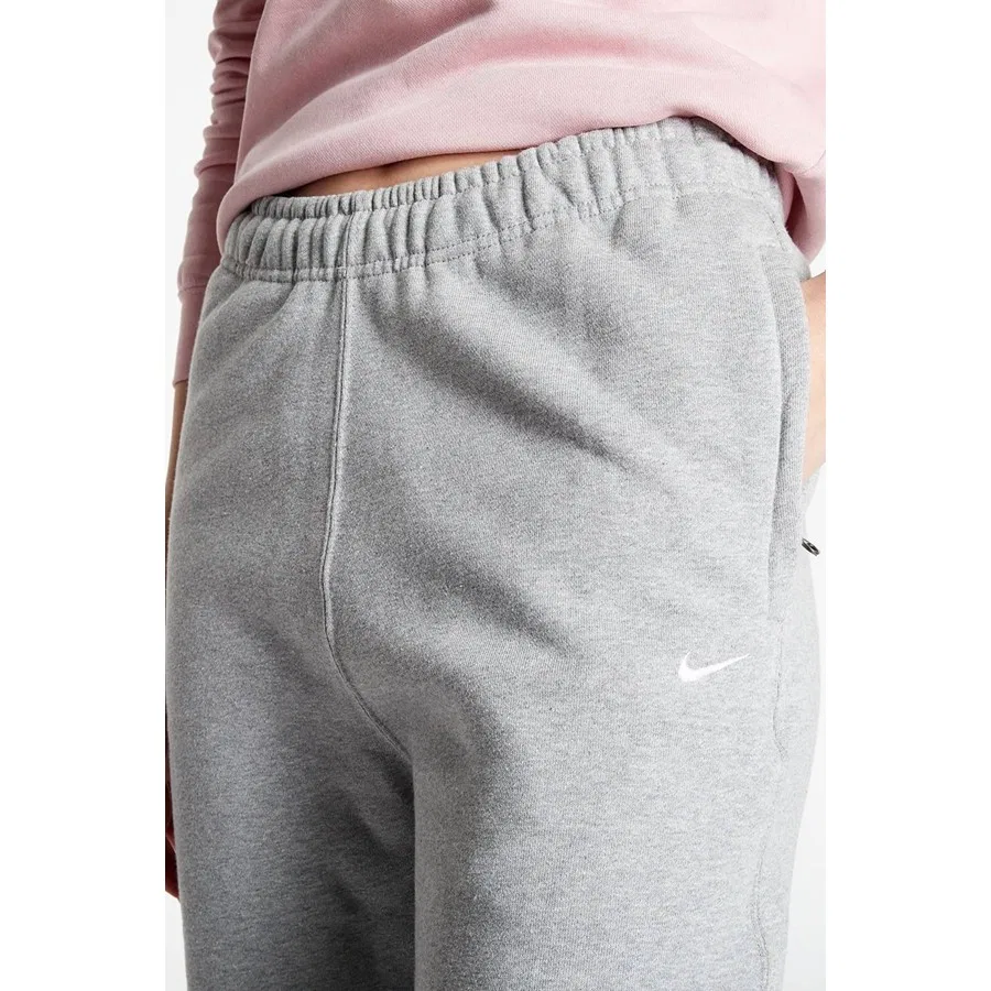 Женские спортивные штаны с флисовой подкладкой Solo Swoosh Nike, Серый меланж — фото 3