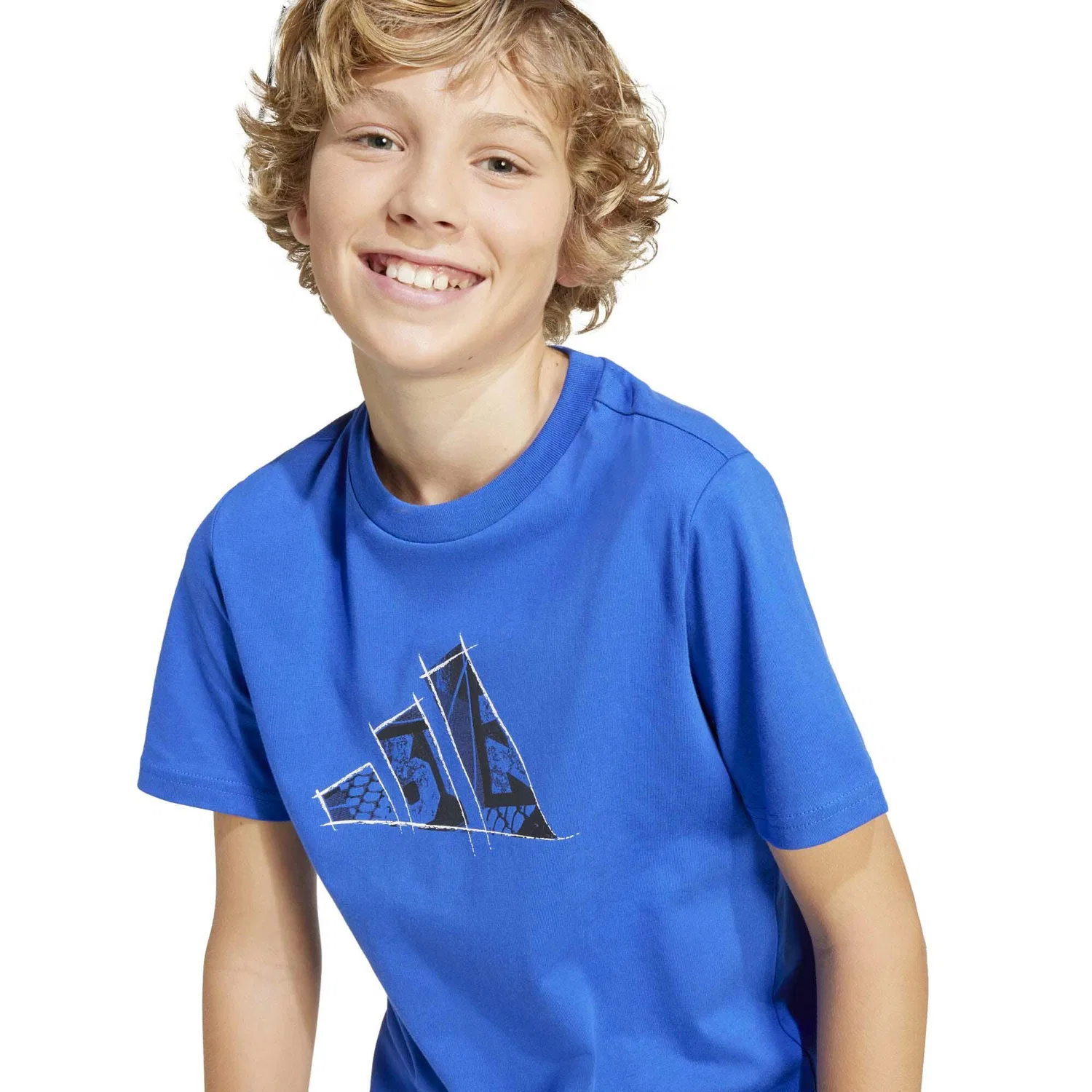 Детская футболка с фотопринтом J C Photo Tee Adidas, Цвет: BLAU — фото 4