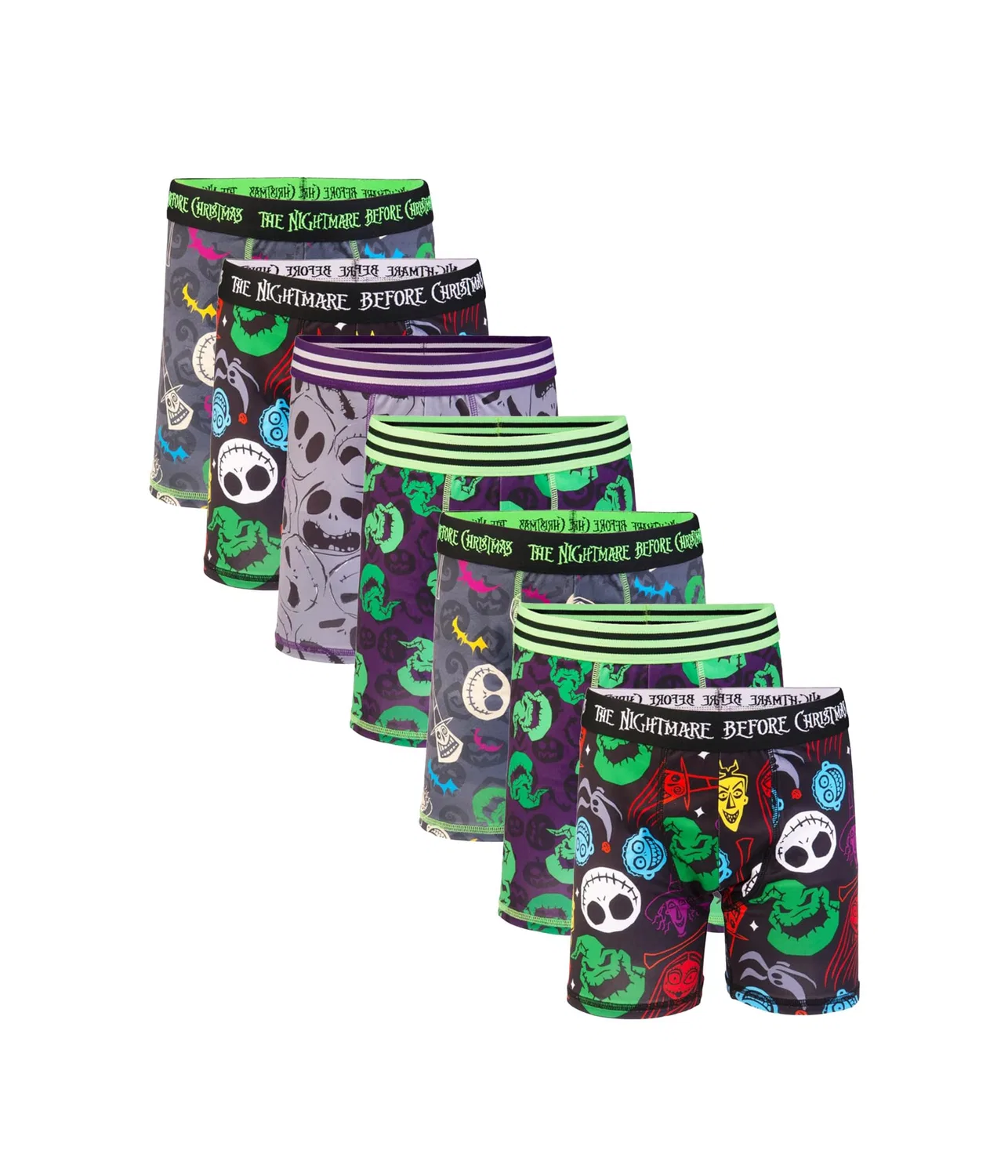 Спортивные боксеры-брифы, 7 пар (для маленьких и больших детей) Nightmare Before Christmas 7-Pack Athletic Boxer Brief (Little Kid/Big Kid) Disney, Multi