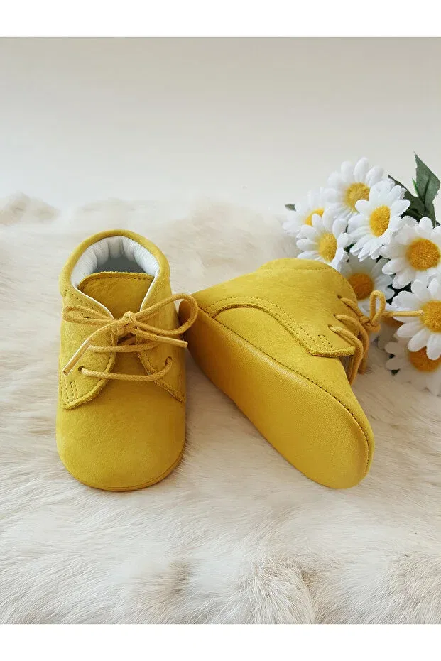 Детские кожаные ботинки для новорожденных Hodore, Yellow — фото 2