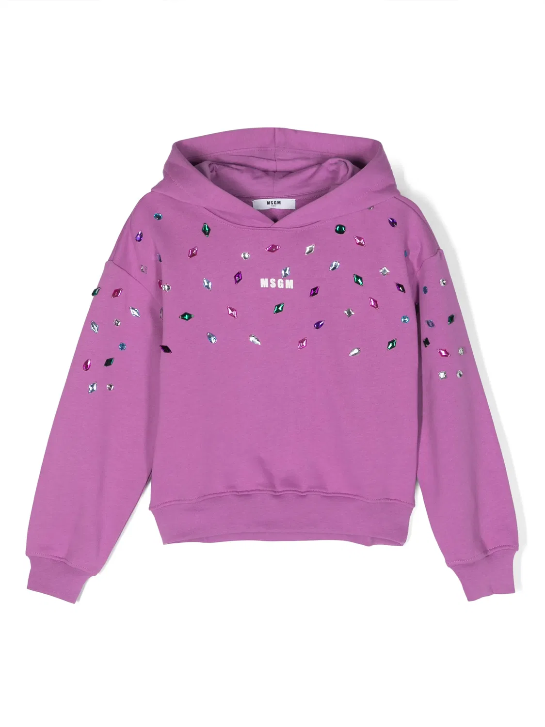 Худи с кристаллами, фиолетовое MSGM, фиолетовый