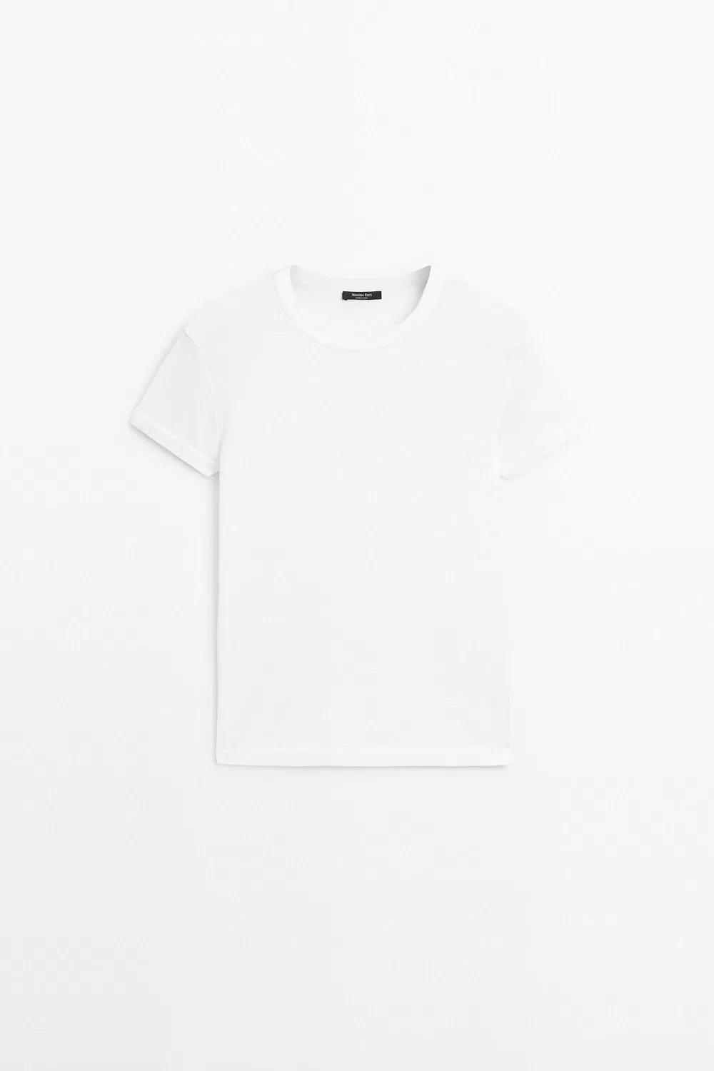 Футболка Massimo Dutti 100% Cotton Short-sleeve, кремовый — фото 2