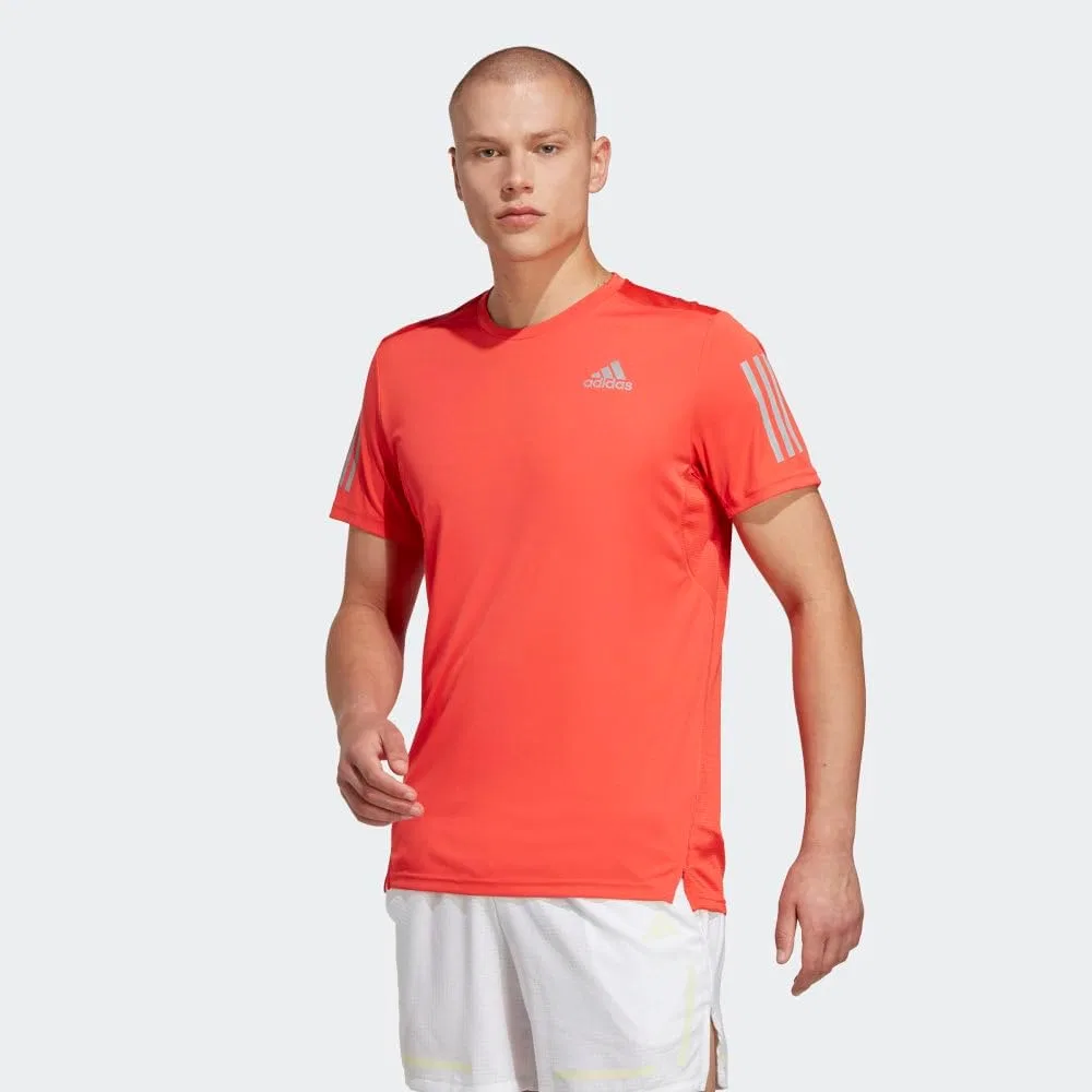 Мужская беговая футболка Own the Run adidas, Bright Red/Reflective Silver — фото 2