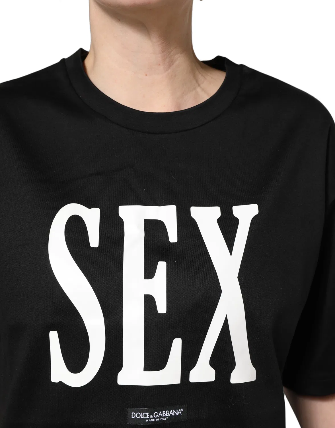 Женская футболка с принтом Sex Dolce & Gabbana, Black — фото 2