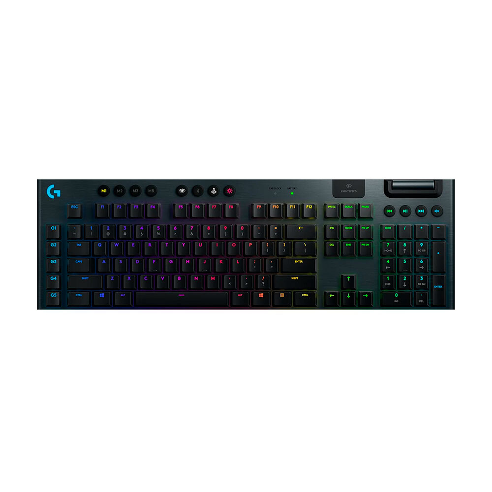 

Клавиатура игровая беспроводная механическая Logitech G913, Tactile Brown Swich, английская раскладка, чёрный