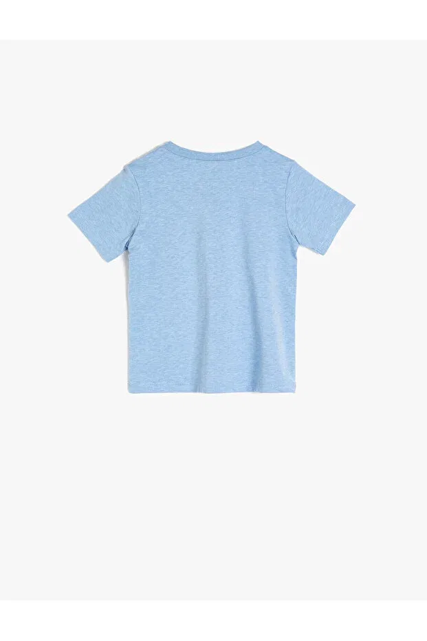 Детская футболка с принтом Tısort - comfortable cut design Koton, Open Indigo — фото 2