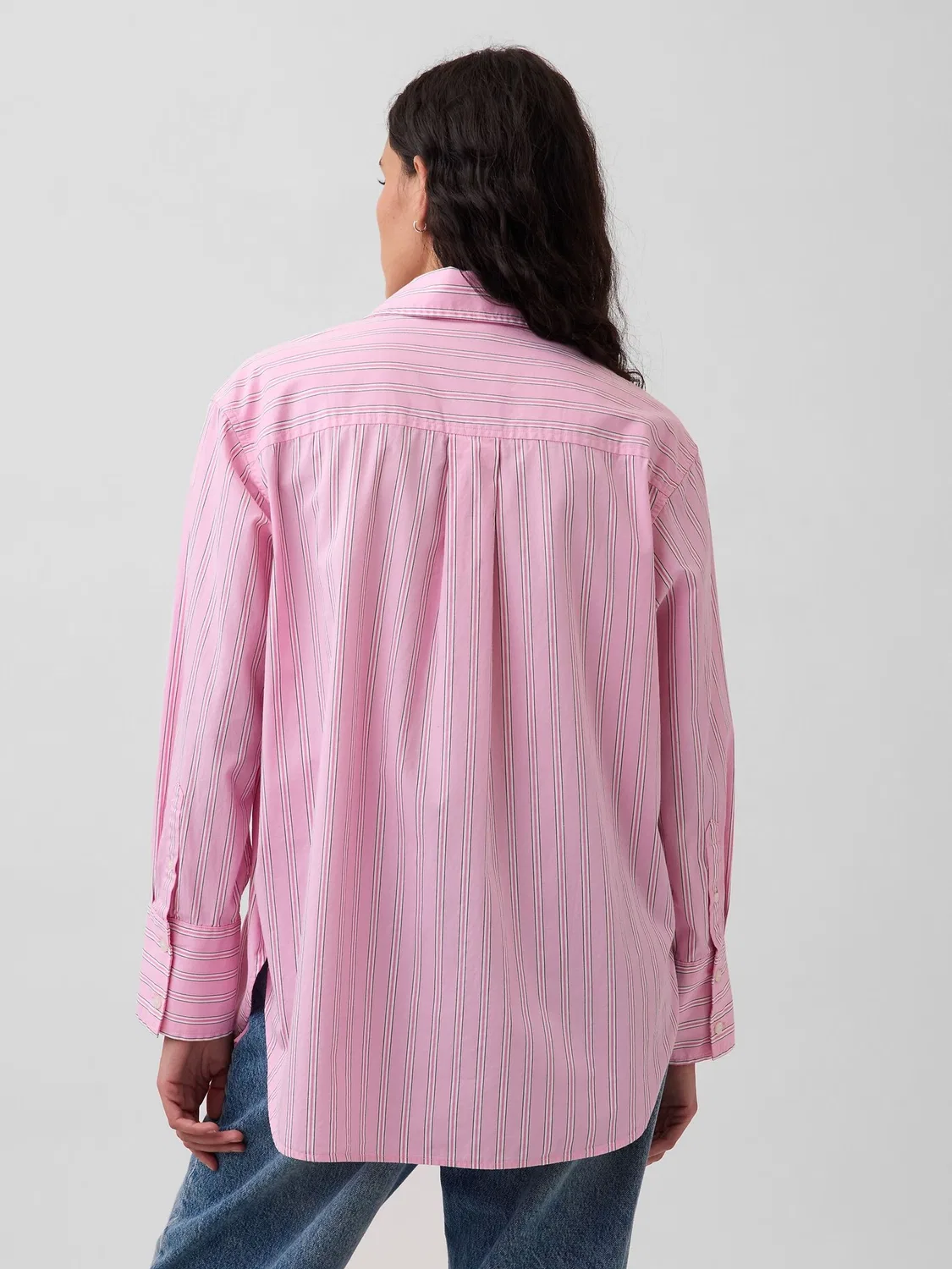 Рубашка Gap Big Shirt, Pink Stripe — фото 2