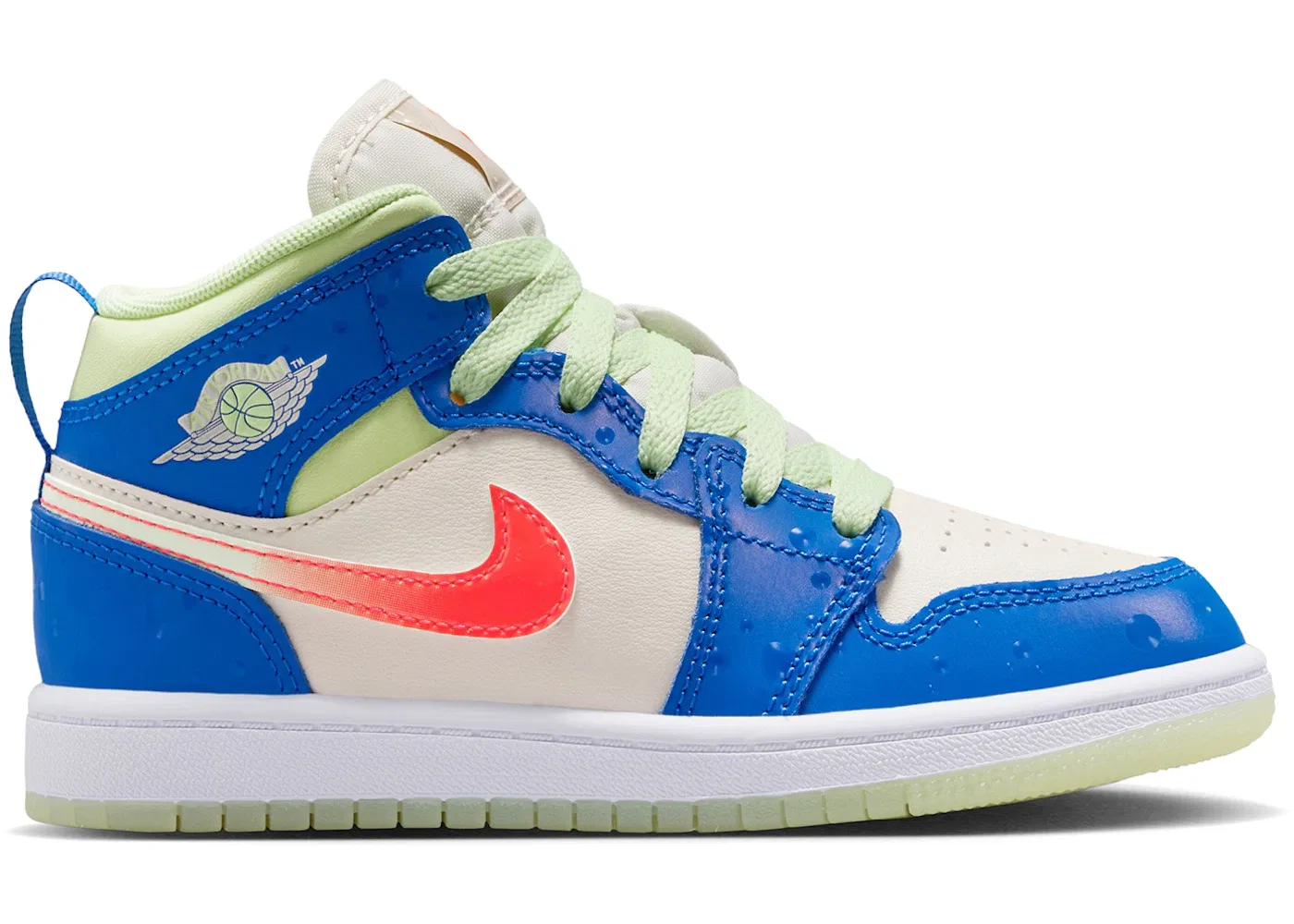 Детские кроссовки Lifestyle Джордан 1 Mid SE Jordan, Game Royal/Barely Volt/Infrared 23/Pale Ivory