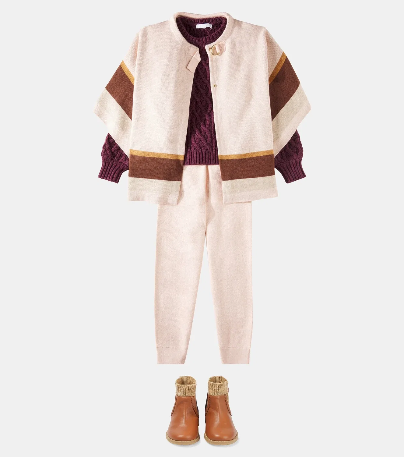 Накидка хлопковая Chloé Kids, розовый — фото 2