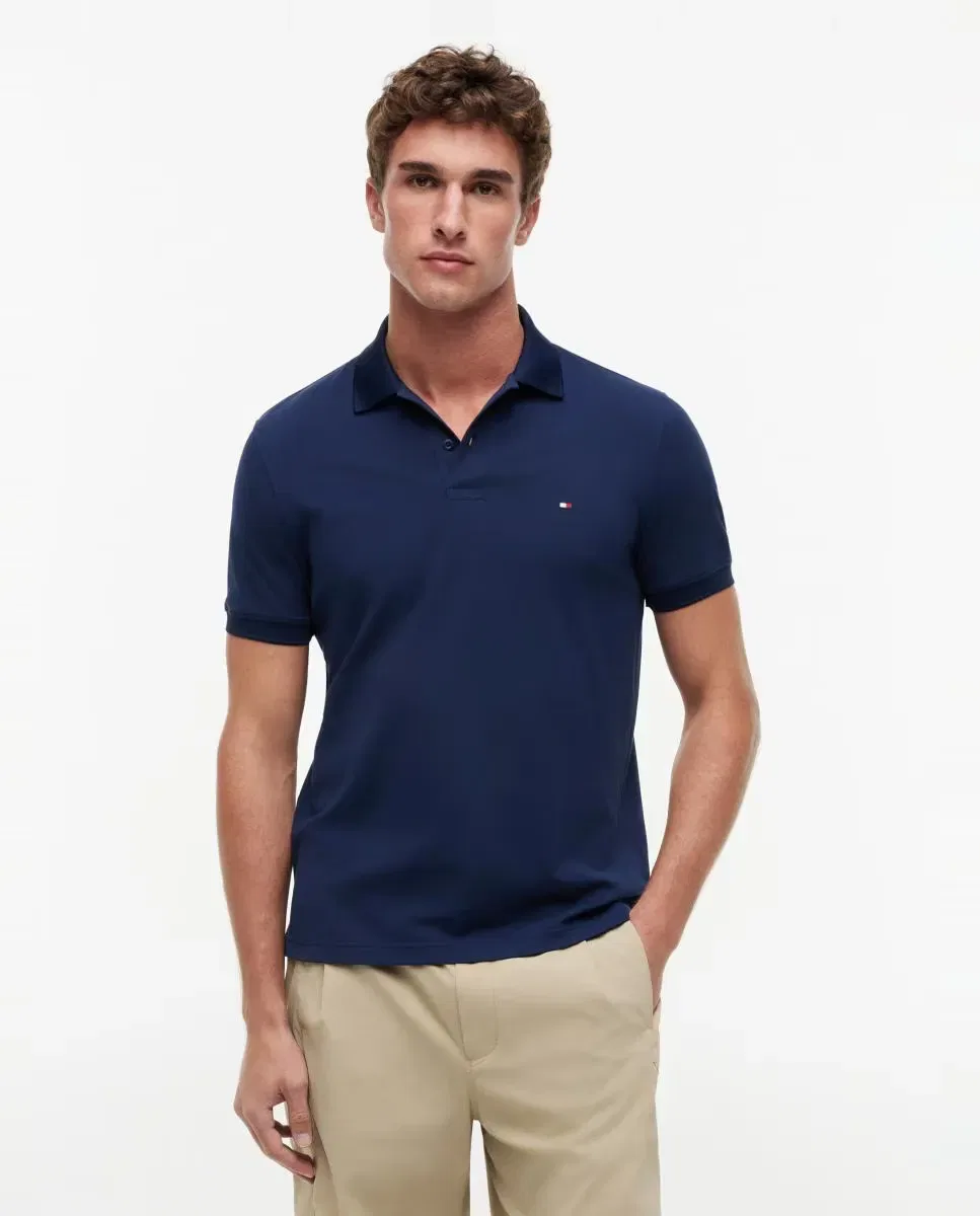 Мужское поло из пике с коротким рукавом Tommy Hilfiger, Azul Marino