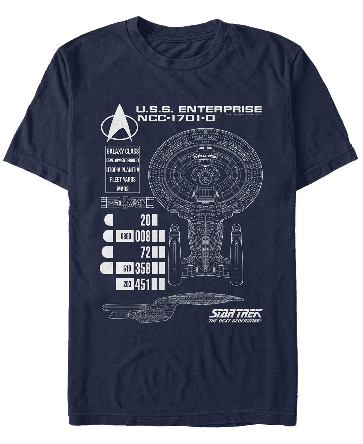 

Футболка с коротким рукавом со схемой enterprise ncc-1701-d Fifth Sun, синий