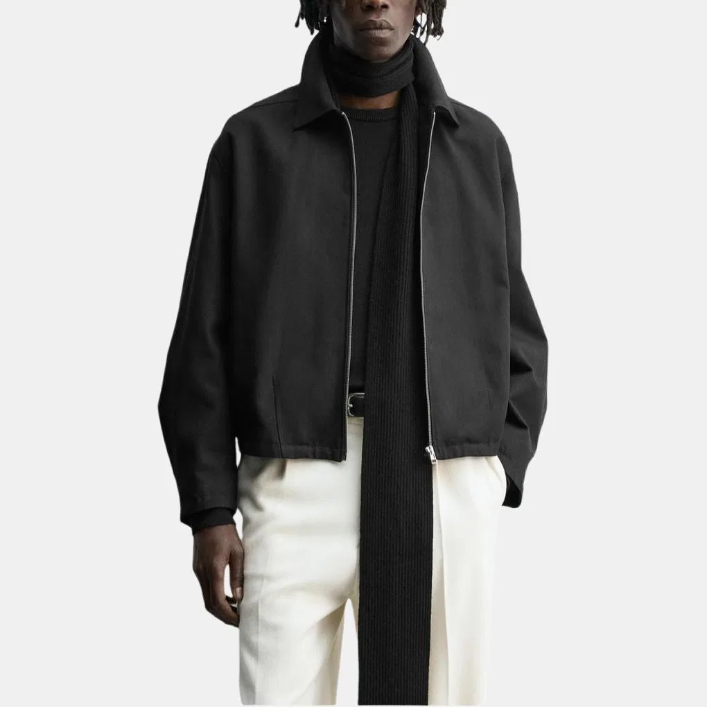 Мужская куртка с лацканами Black ZARA, Черный — фото 4