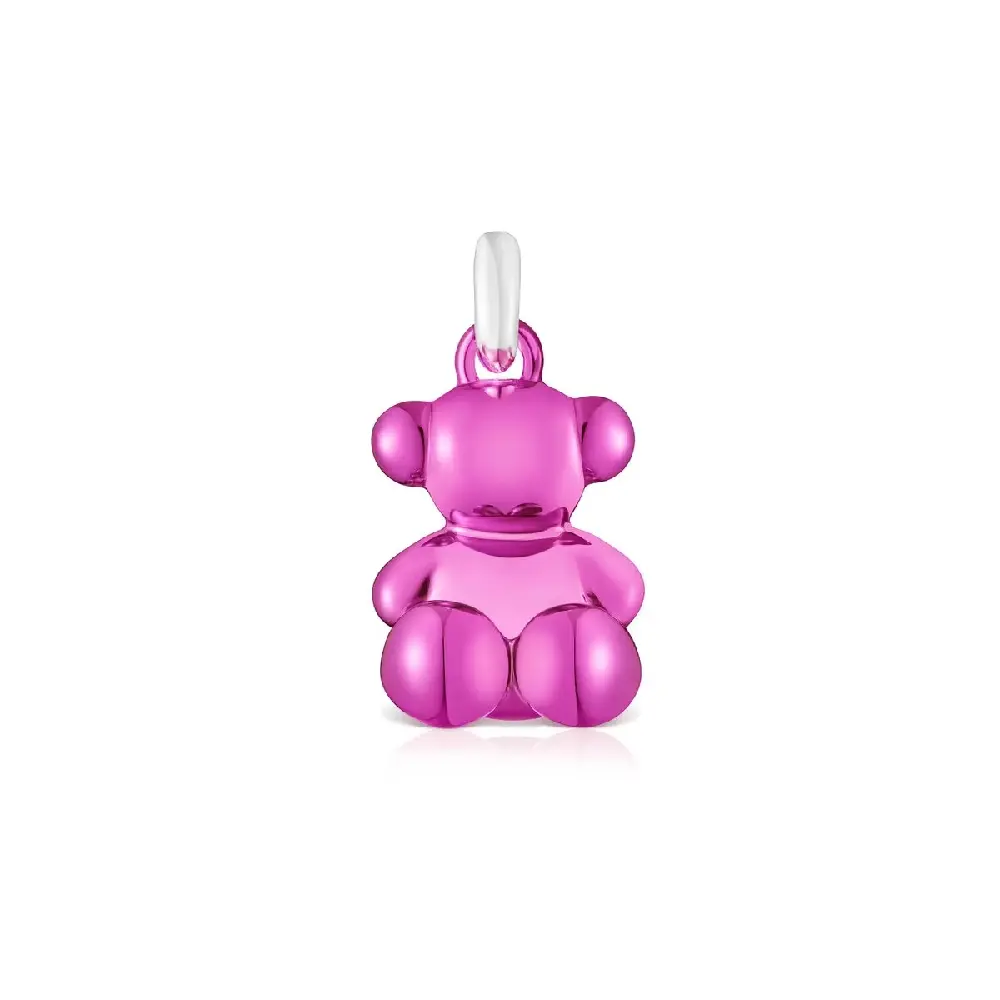 

Подвеска Tous Medium Steel Bear Bold Bear, серебро/сталь/розовый
