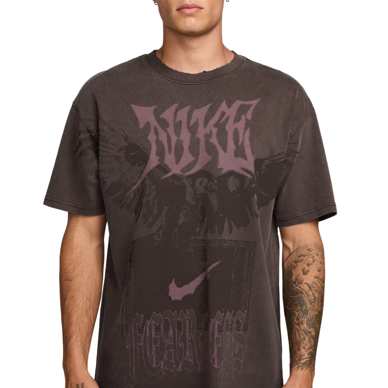 Мужская футболка Loose FC F2 Nike, коричневый/розовый — фото 3