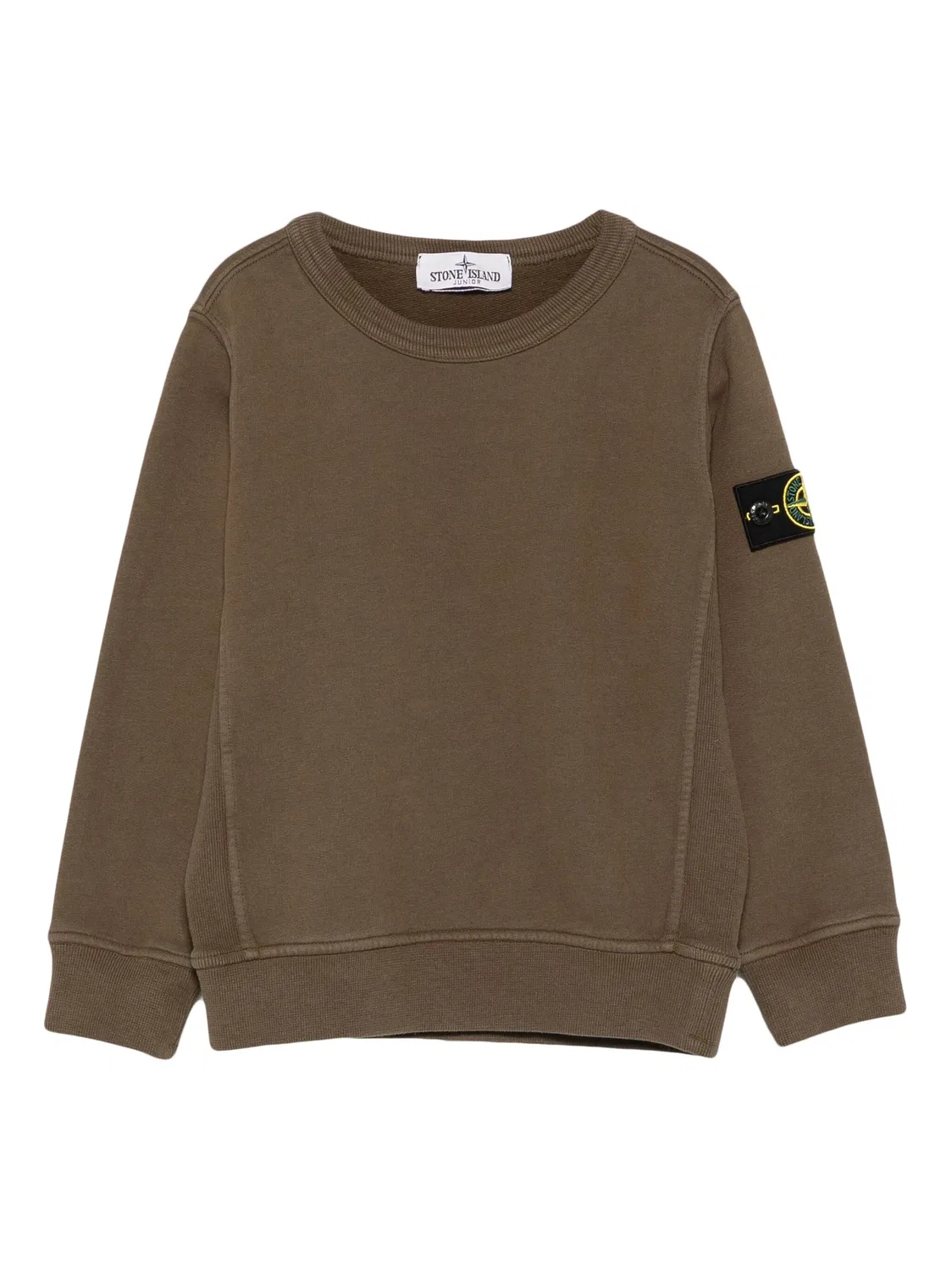 Свитшот с логотипом на груди Stone Island, оливковый