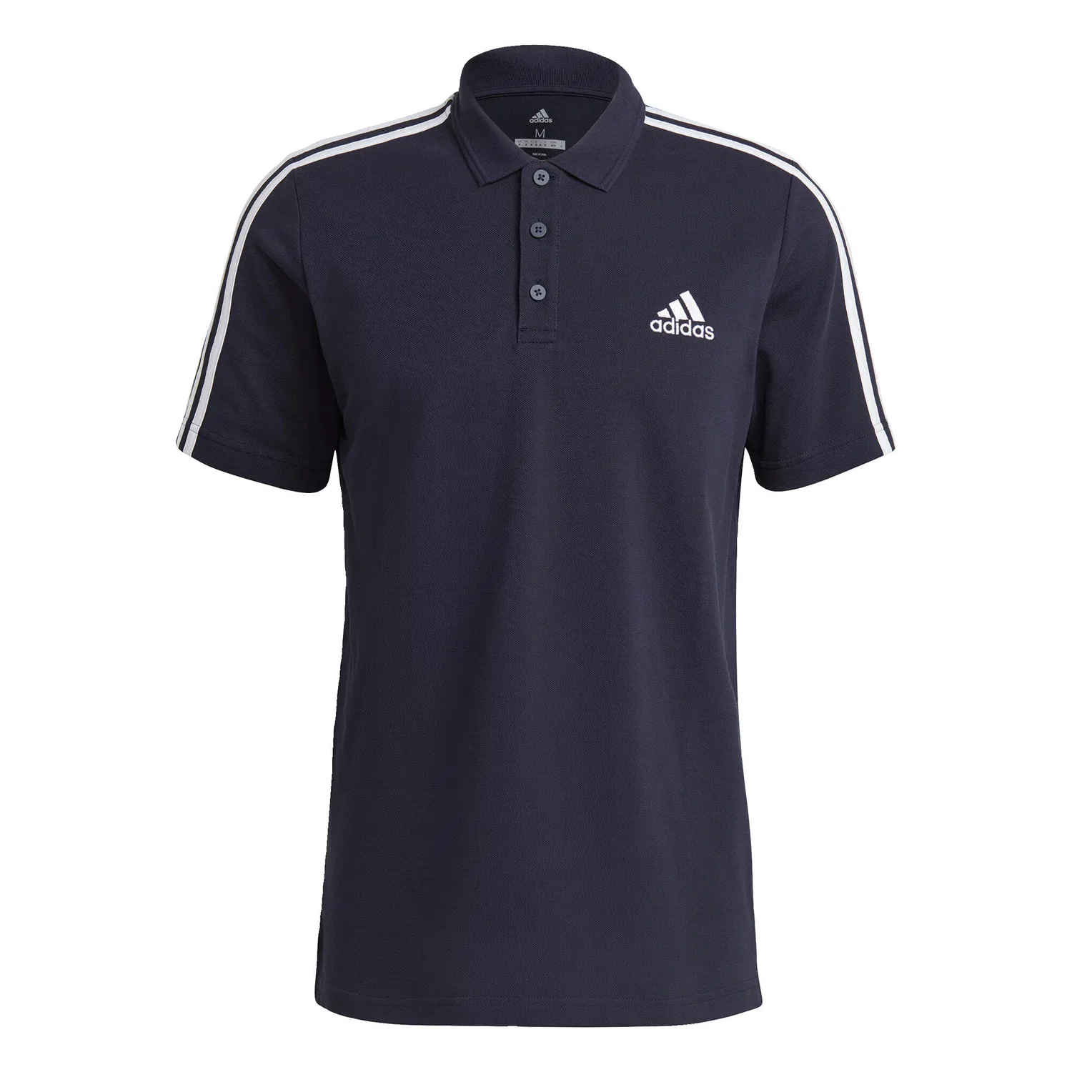 Мужское поло с вышитым логотипом AEROREADY Essentials Pique Embroidered Small Logo 3-Streifen Adidas, Blau Weiss — фото 2