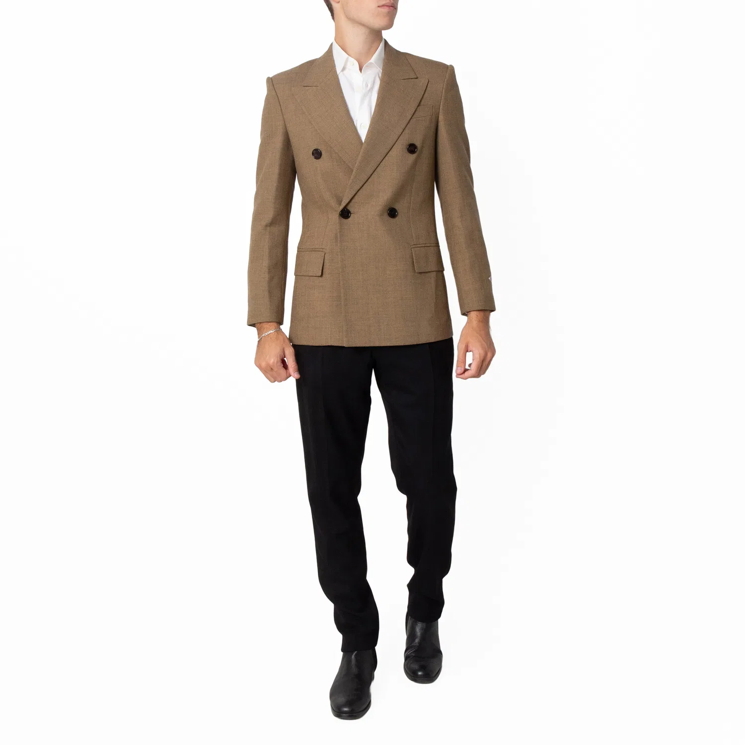 Пиджак двубортный шерстяной Double-Breasted Wool Blazer Burberry, Linden Mountain — фото 4