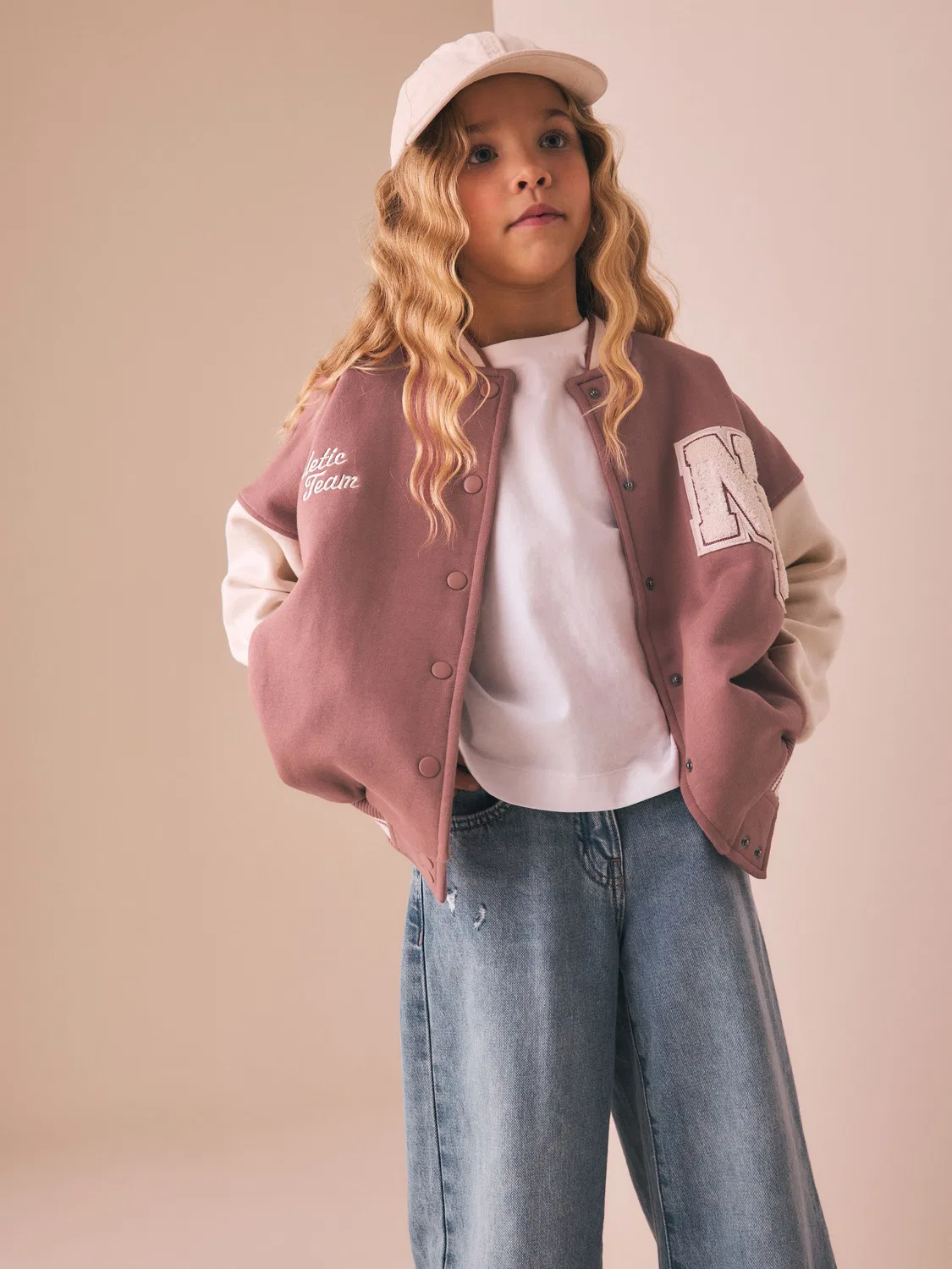 Куртка varsity с вышивкой Next, коричневый/кремовый — фото 2