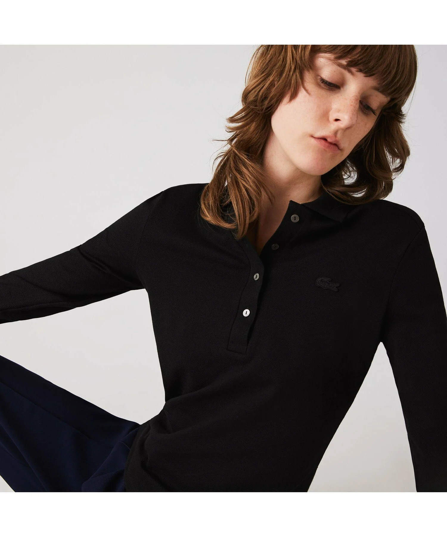 Рубашка-поло LACOSTE с длинным рукавом, Black