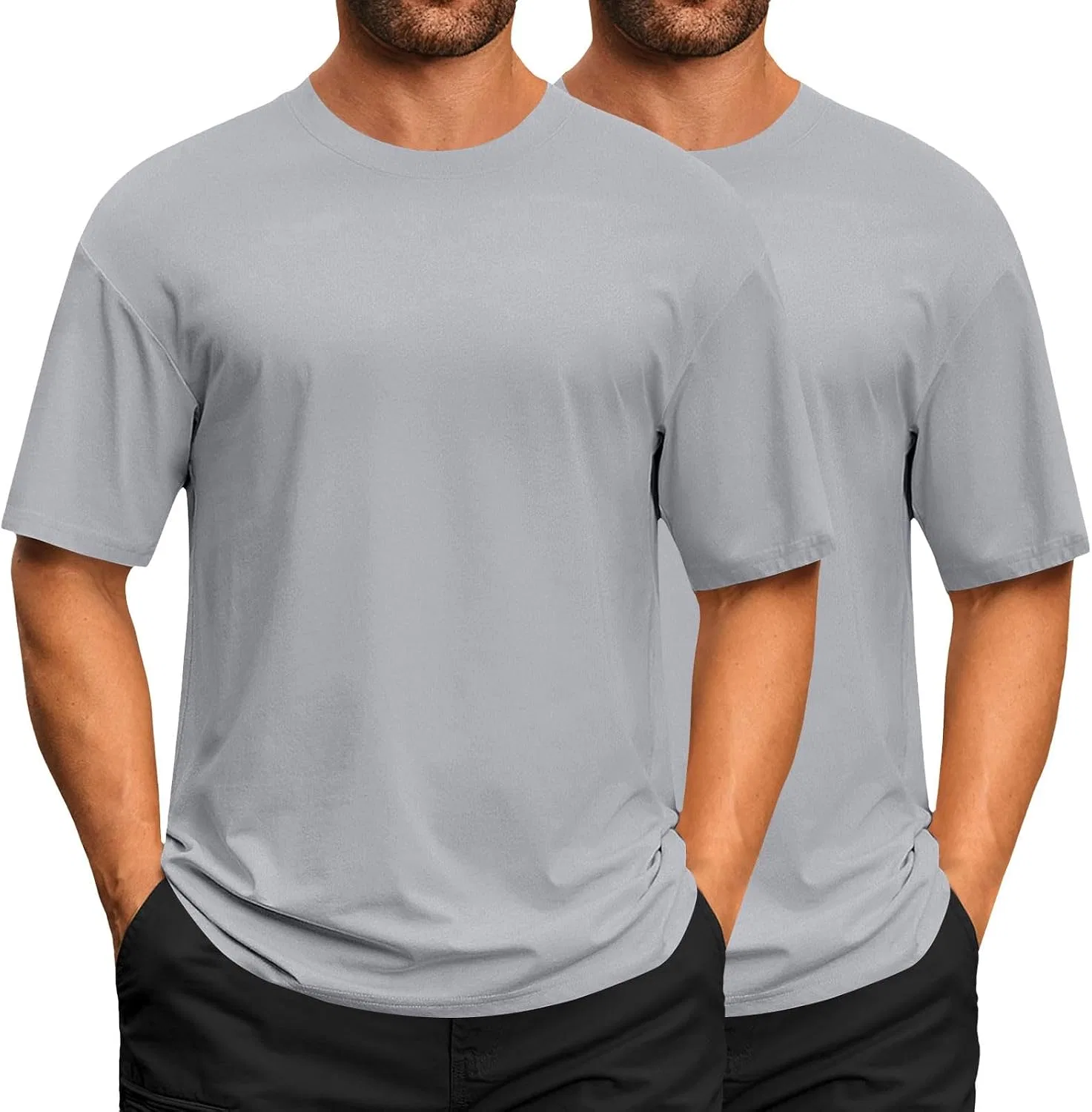 Мужская футболка с круглым вырезом 2 Pack, Grey