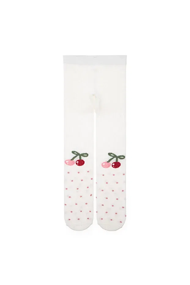 Детские колготки для девочек с принтом Hellobaby baby girl pantyhose cherry printed Ebebek Hello Baby, White