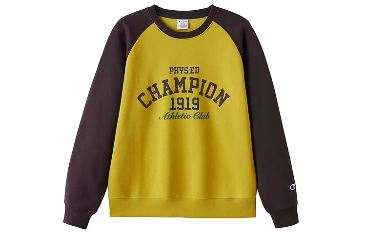 Детский свитшот с длинным рукавом Retro Sports Champion, Aurora Lemon Yellow Night Domain Purple Overlay