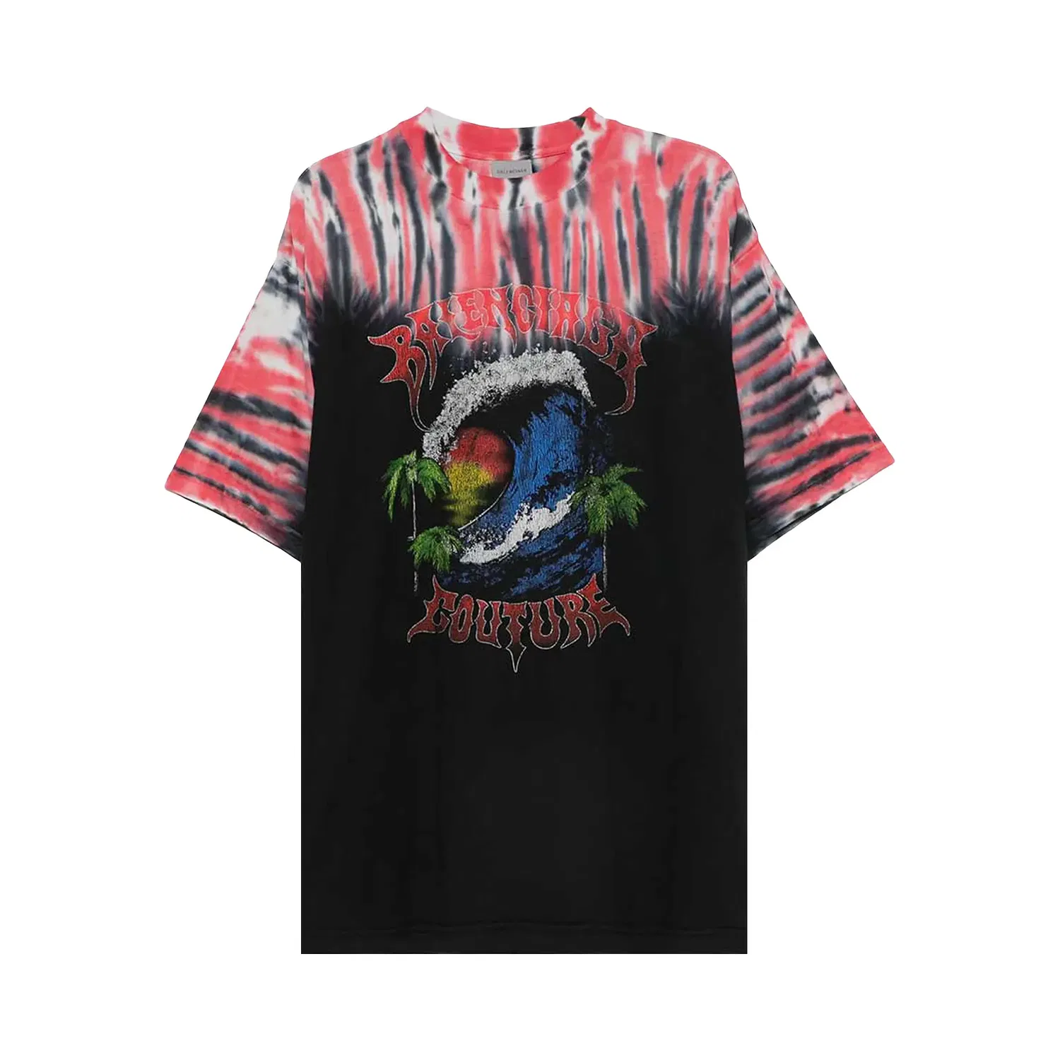 Футболка Balenciaga Extreme Tie Dye Medium Fit, черный