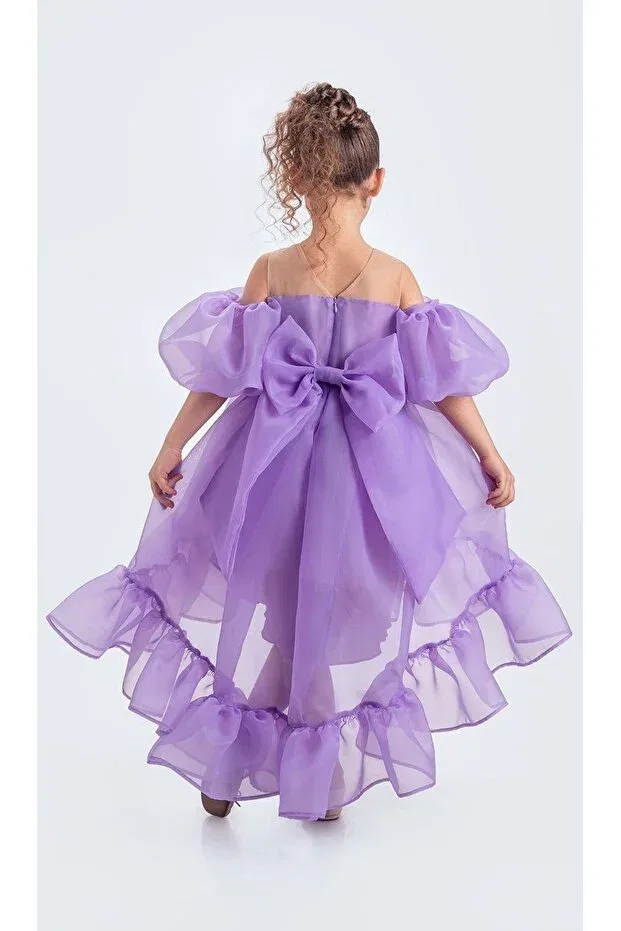 Детское платье для девочек с воланами Arisvi girl's evening dress m00738 lila Mnk Baby&Kids, Lila — фото 3