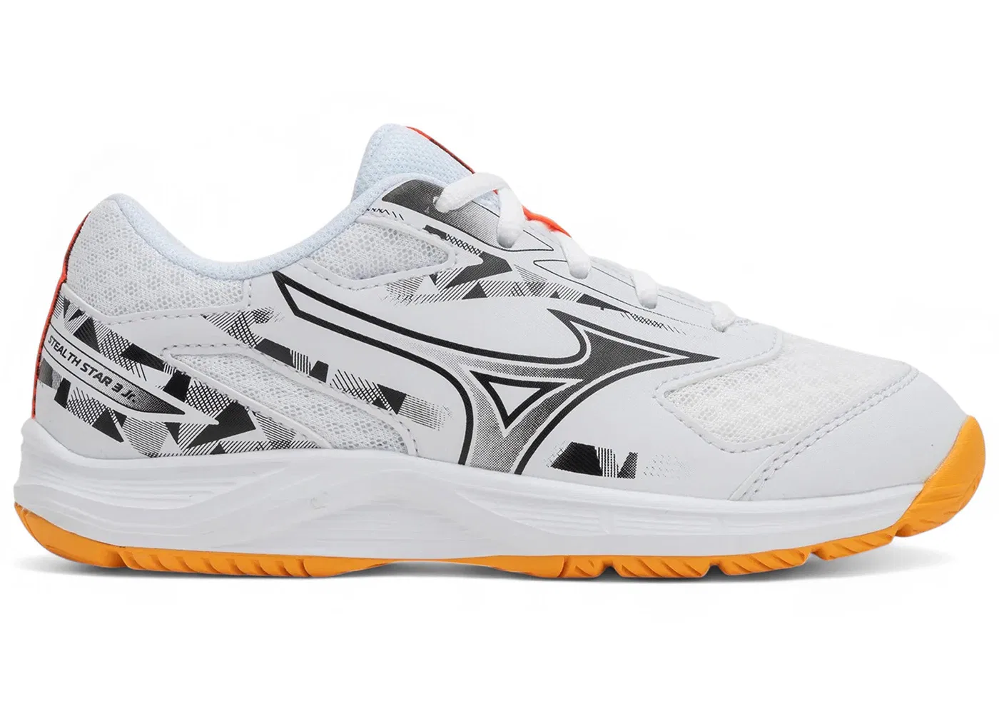 Детские кроссовки для бега Mizuno Stealth Star 3, White Fiery Coral Citrus