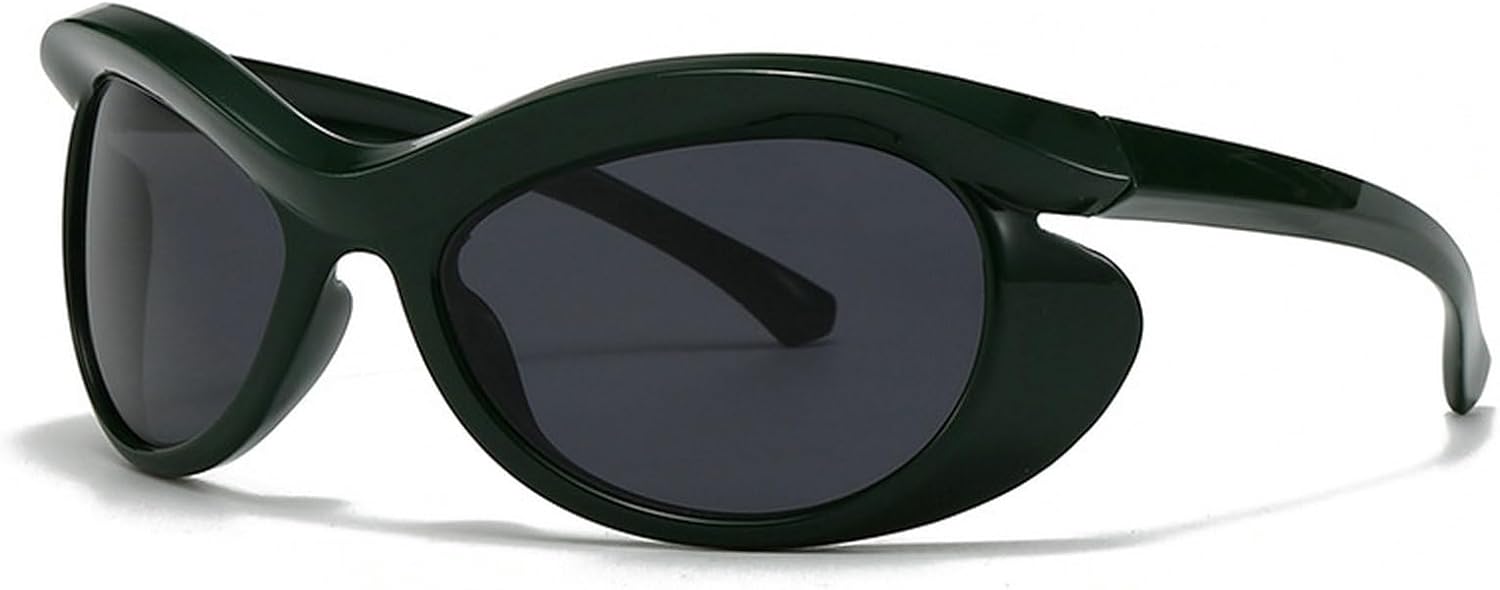 

Крупные солнцезащитные очки «кошачий глаз» для мужчин и женщин, модные солнцезащитные очки обтекаемой формы, солнцезащитные очки в стиле Y2K, женские модные спортивные очки mincl, C3