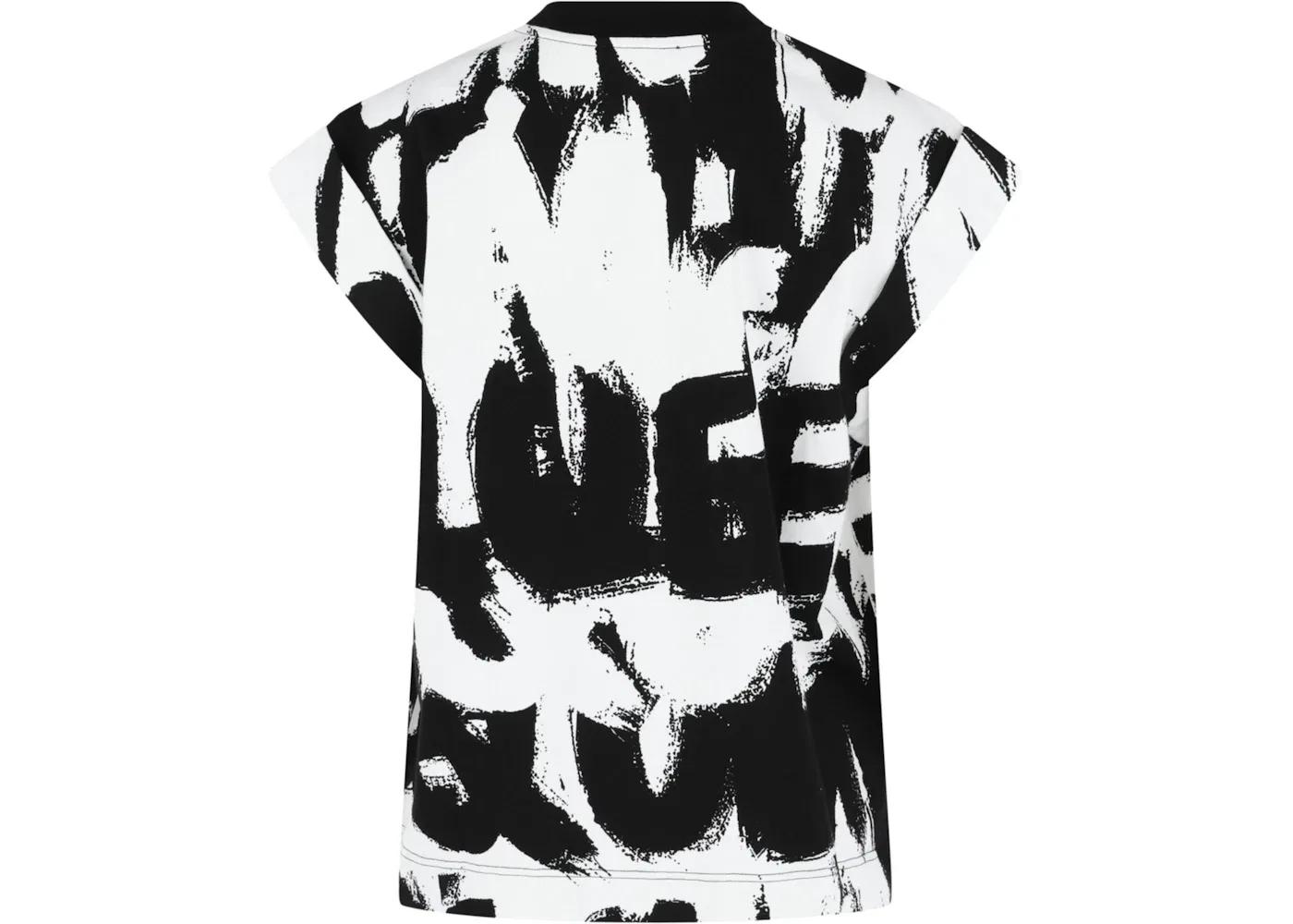 Женская футболка с принтом Graffiti Print Alexander McQueen, White Black — фото 2