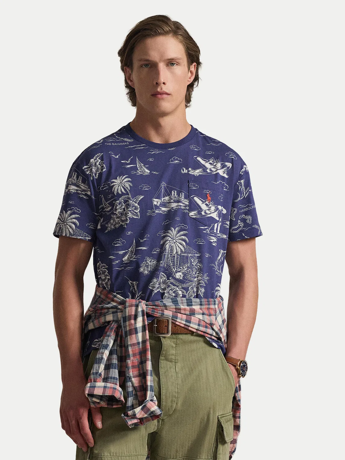 Мужская футболка приталенного кроя Polo Ralph Lauren, темно-синий