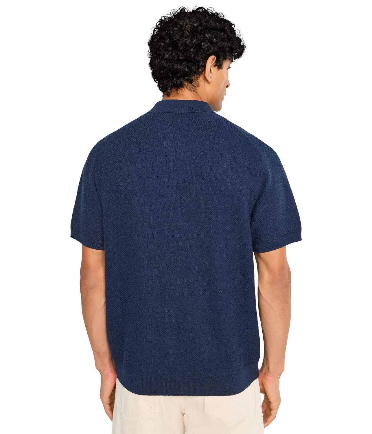Кардиган с коротким рукавом из хлопка и льна Polo Ralph Lauren, Bright Navy — фото 4