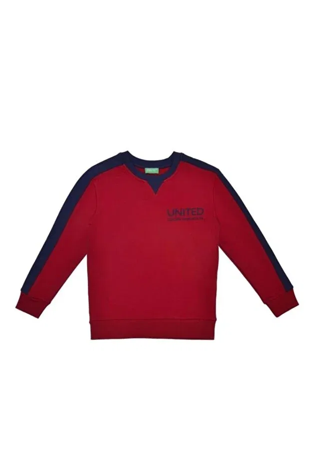 Детские свитшот для девочек с длинным рукавом United Colors Of Benetton, Red — фото 2
