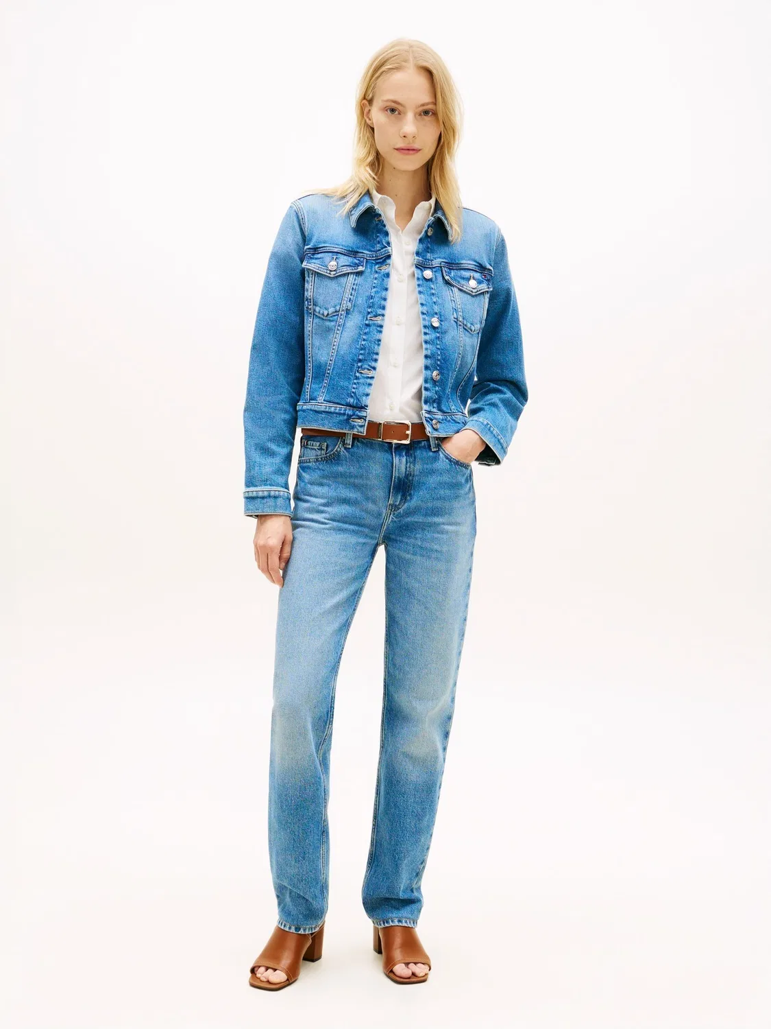 Джинсовая куртка с вышивкой, slim fit Tommy Hilfiger, синий — фото 2