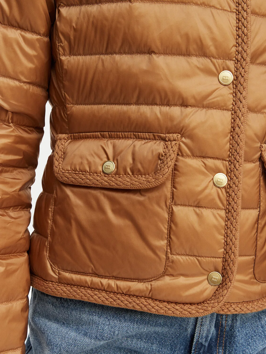 Женская демисезонная куртка приталенного кроя Tommy Hilfiger, светло-коричневый — фото 4
