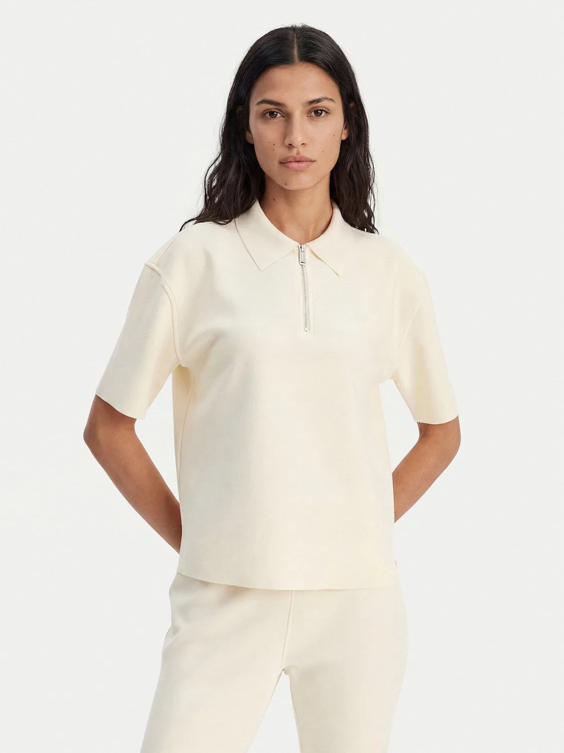 Женское поло свободного кроя Calvin Klein, бежевый