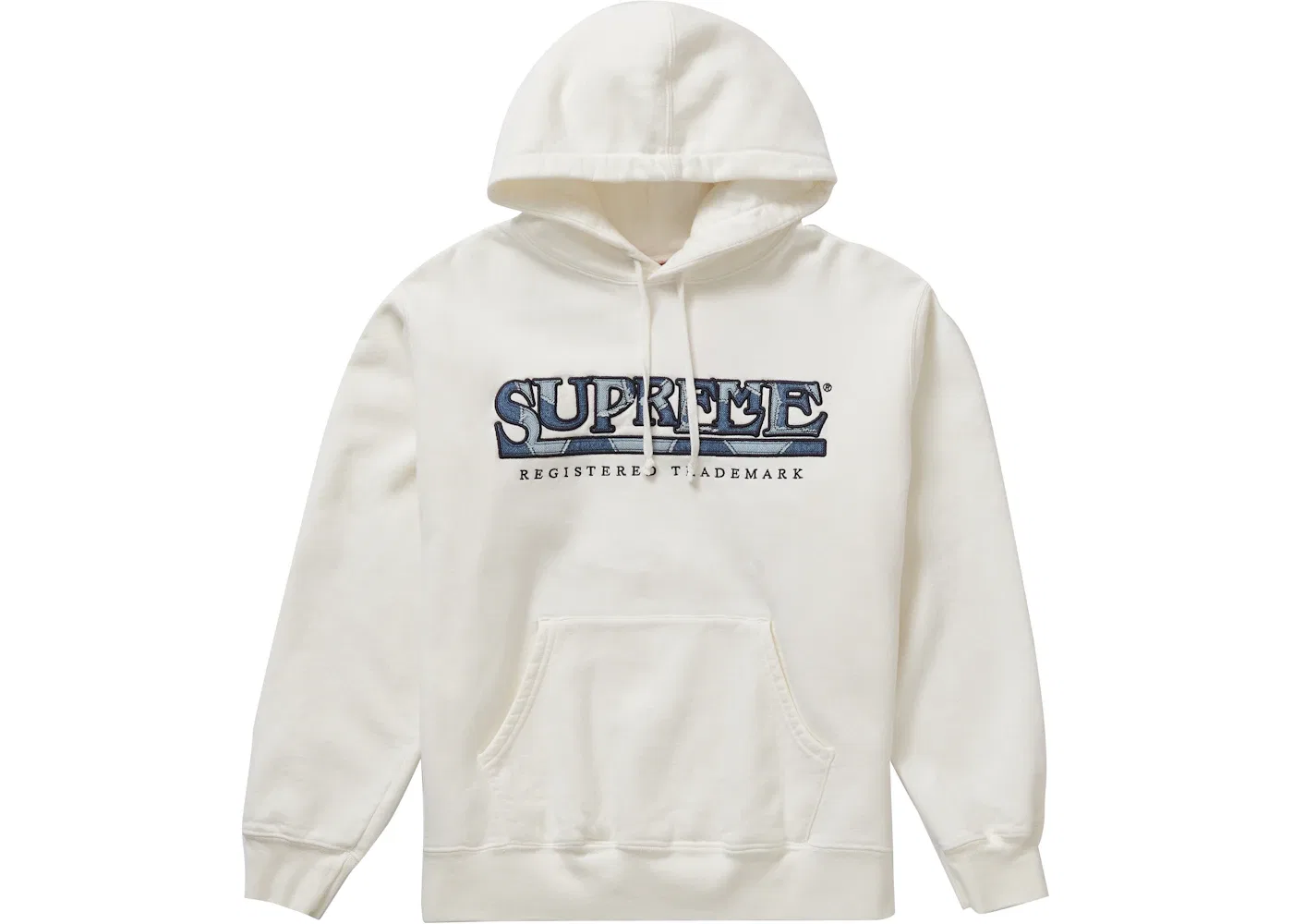 Мужское хлопковое худи с логотипом Supreme, белый