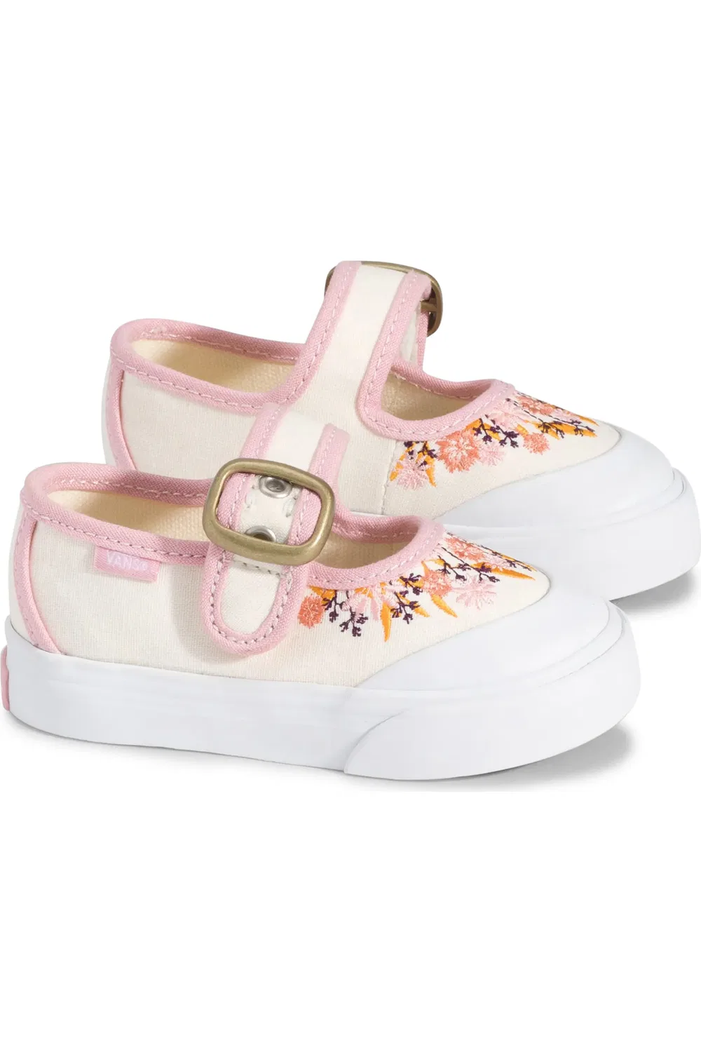 Детские кеды-мэри джейн с цветочной вышивкой Vans, Pressed Floral Marshmallow