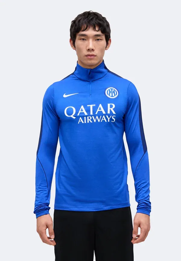 Футболка с принтом, Inter drill - club wear, Nike Performance, Lyon Blue/Blue Void/White, белый/синий/синий