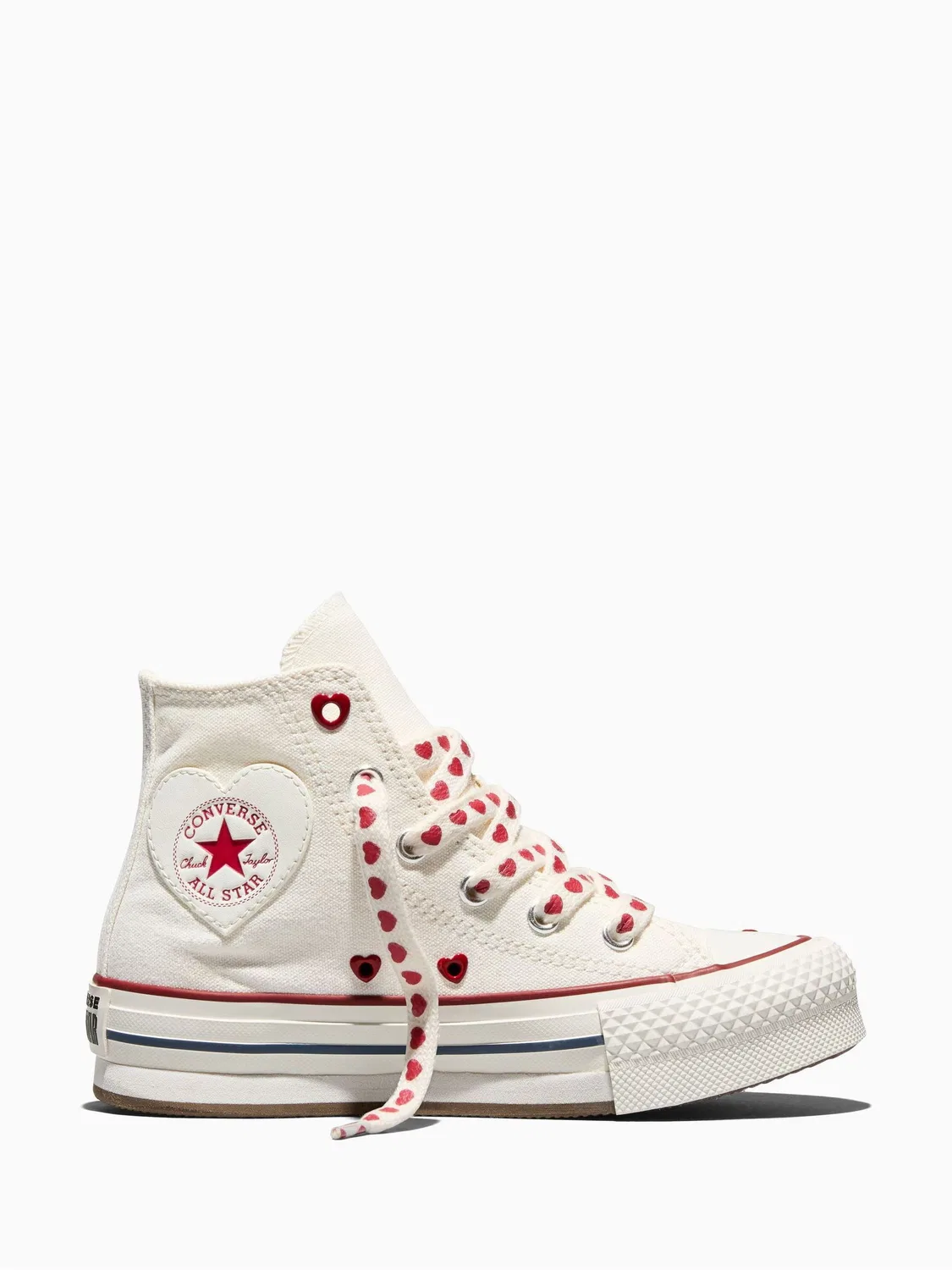 Кроссовки платформа Converse Chuck Taylor Lift Hearts, белый