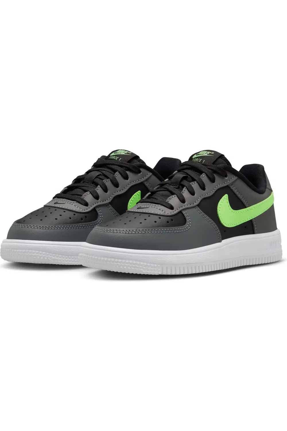 Детские кроссовки баскетбольные Air Force 1 Nike, Black/Lime Blast/Smoke Grey