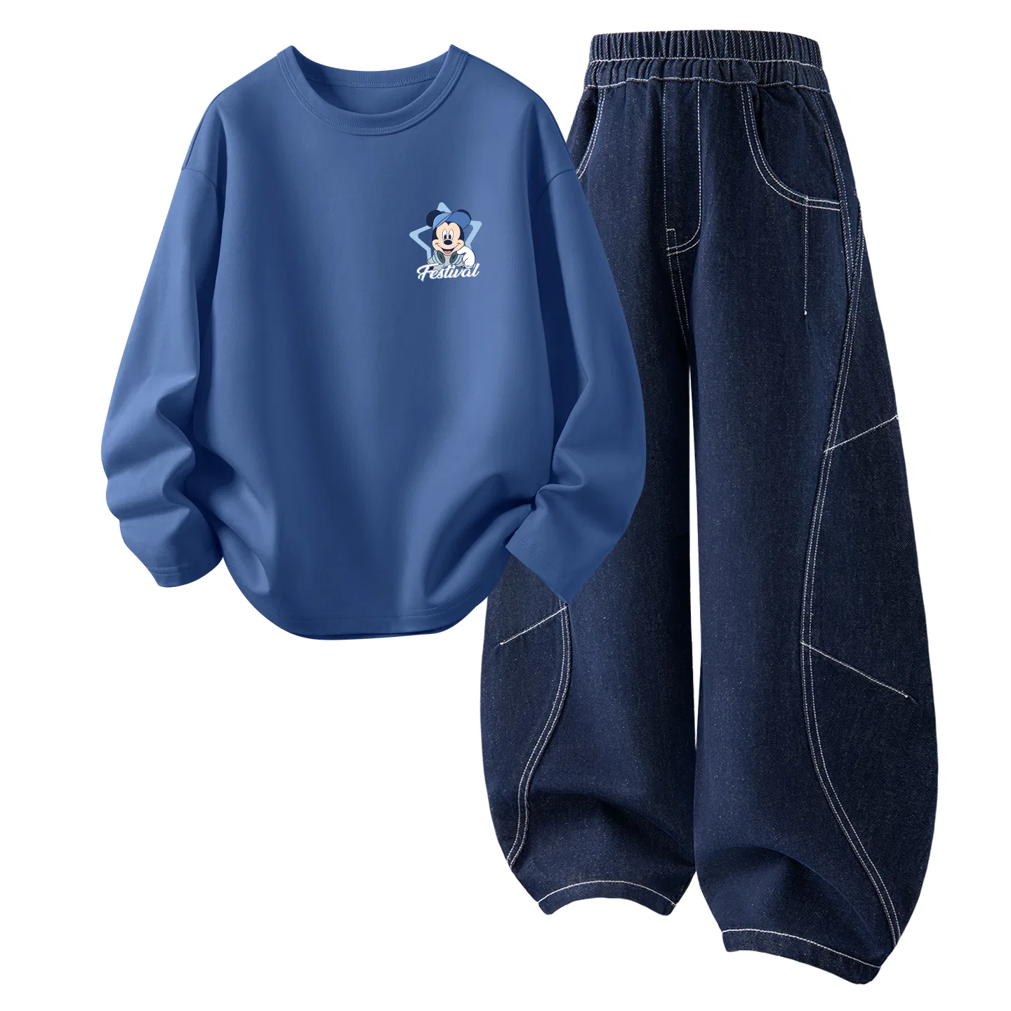 Детский спортивный костюм для девочек с принтом Diyaqi K, Disney, Gray Blue