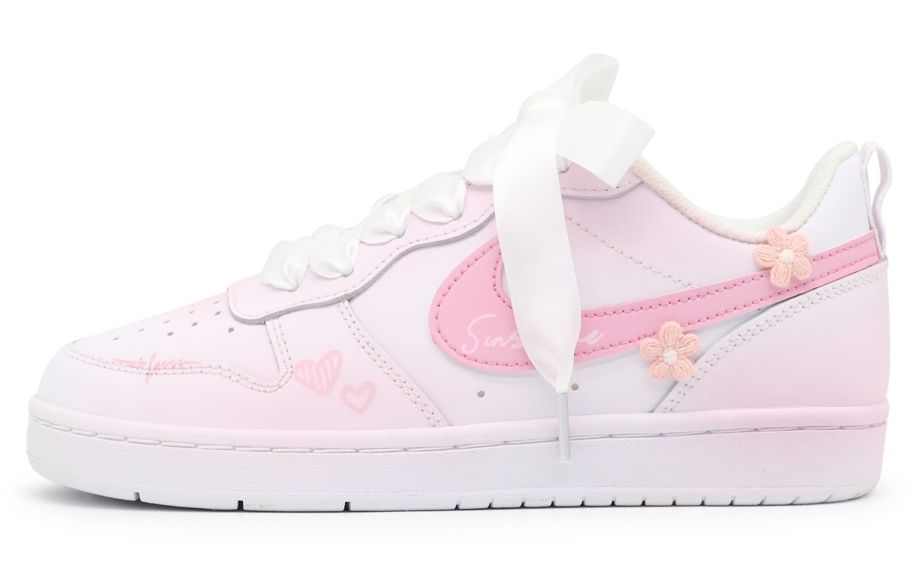 

Детские кроссовки для скейтбординга Court Borough Low 2 Low Top для подростков Nike, розовый/белый