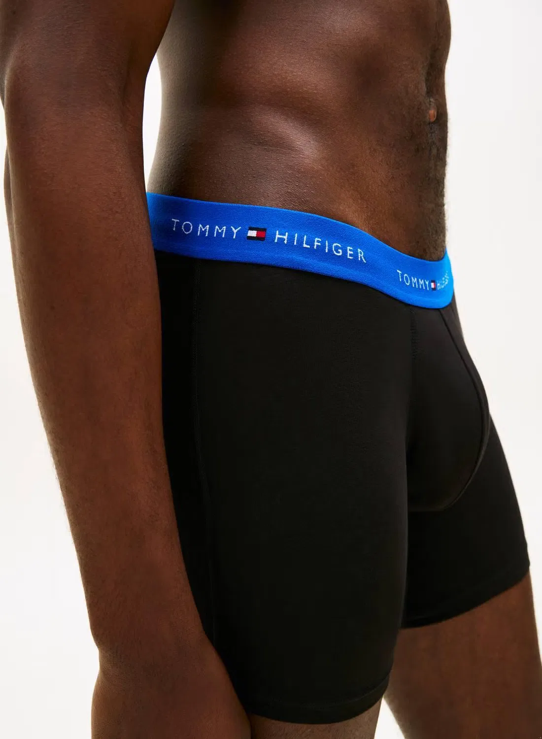 Трусы-боксеры с эластичным поясом, комплект из 3 штук, 3-Pack signature logo waistband, Tommy Hilfiger, синий — фото 4