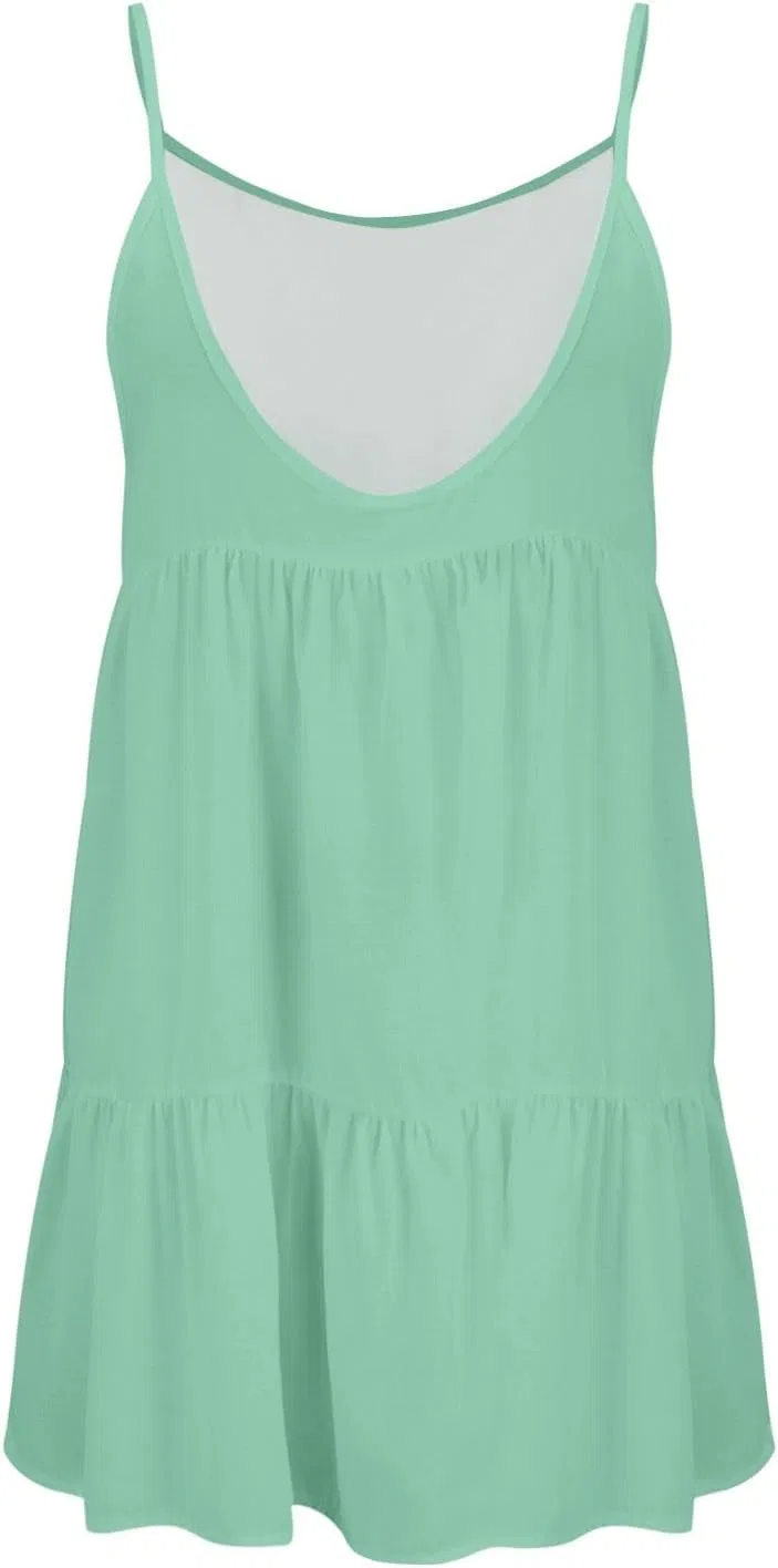 Женское летнее платье-макси на бретельках Mint Green — фото 4